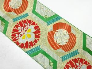 アンティーク　亀甲に桐・花模様織り出し袋帯(材料)